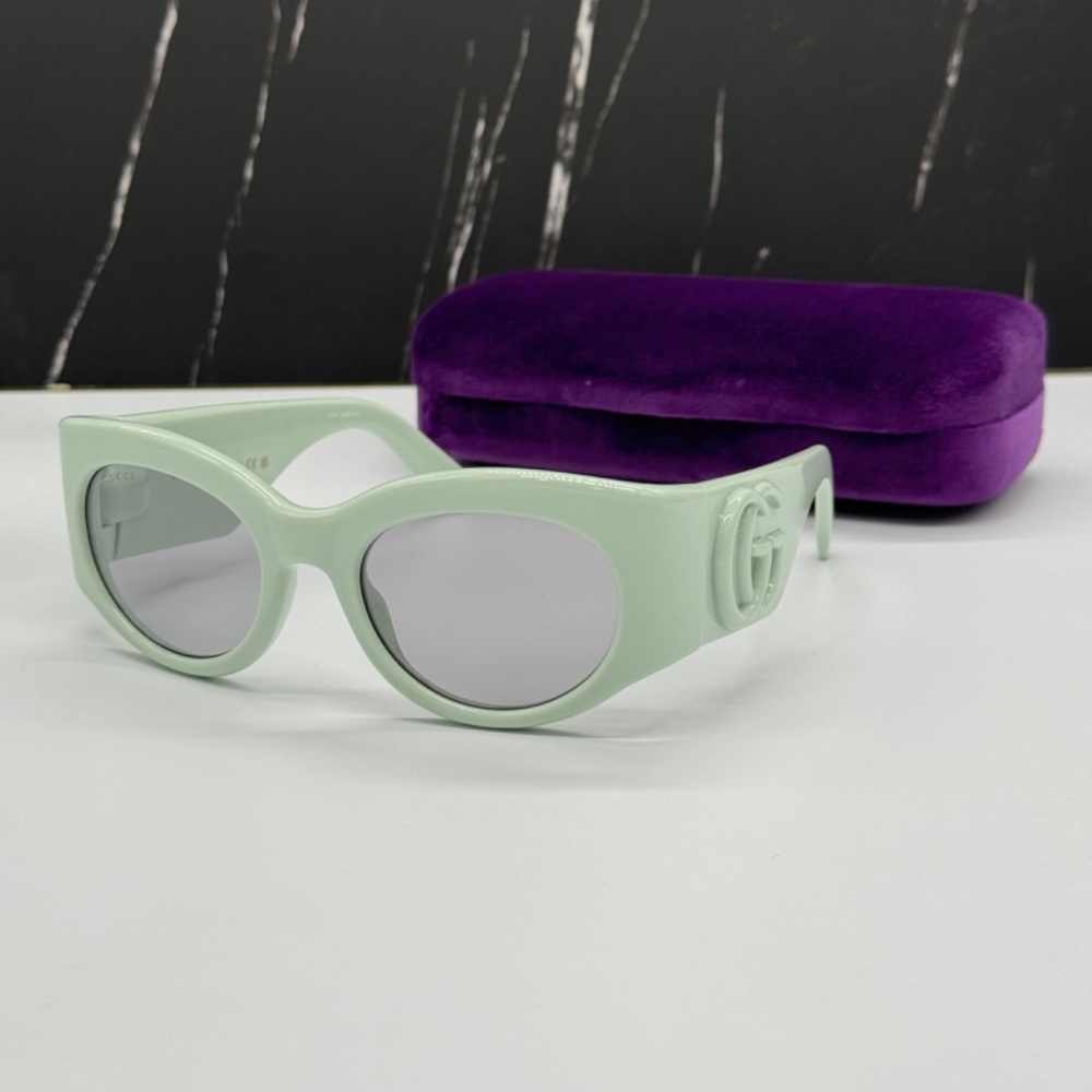 NEW GG1544S 003 GUCCI GREEN GREY WOMEN GUCCI SUNGLASSES - Picture 2 of 13